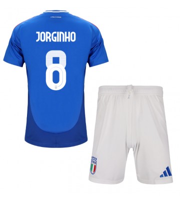 Italien Jorginho Frello #8 Hemmatröja Barn EM 2024 Kortärmad (+ Korta byxor)